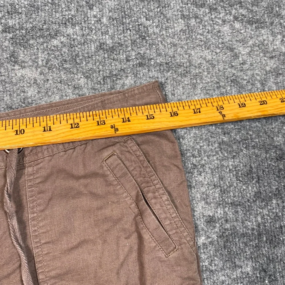 Banana Republic Martin Fit Linen Cotton Drawstring Pants Brown Womens 6